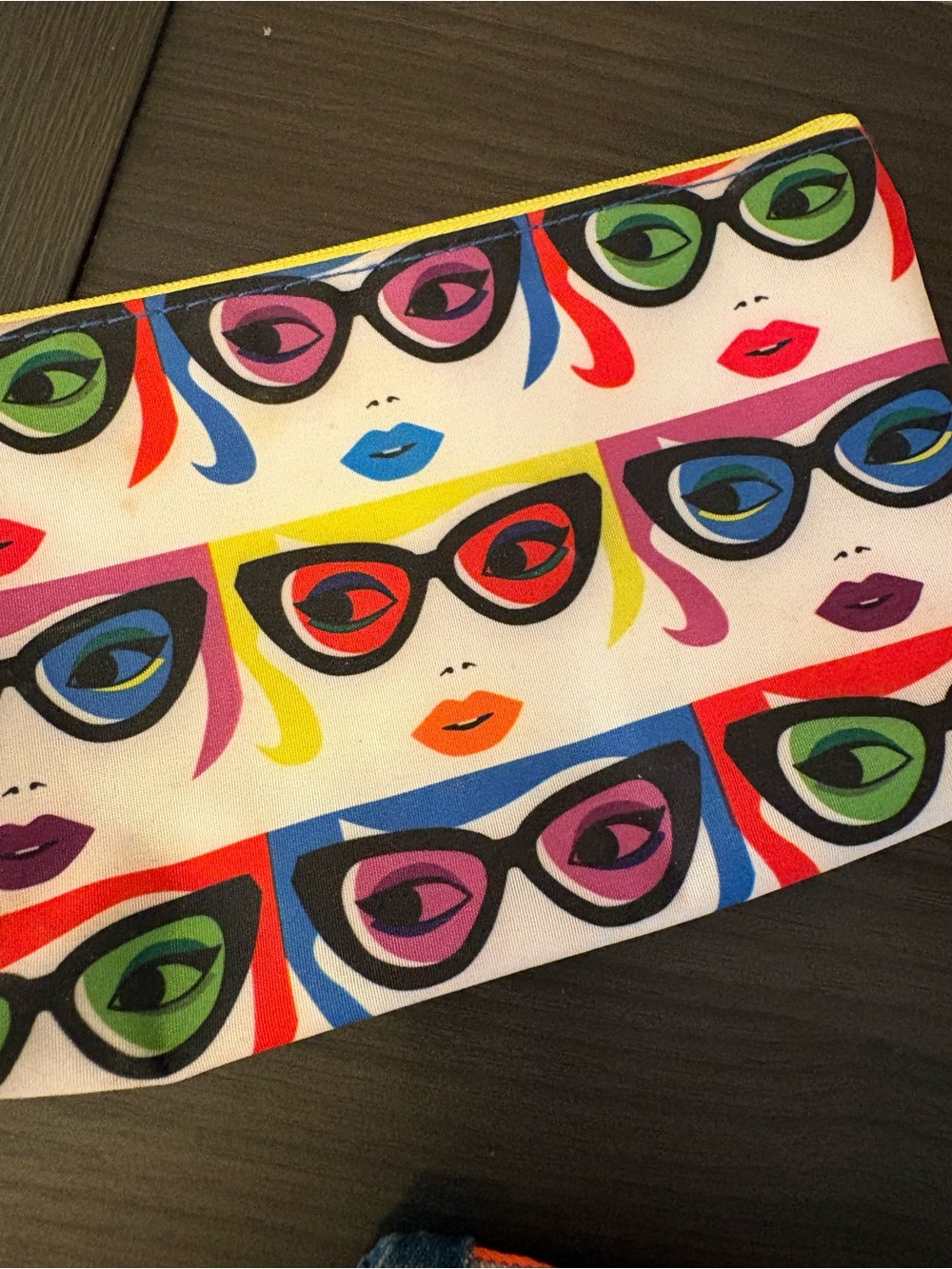 ipsy Multicolor Sunglasses Print, Orange, Denim Cosmetic Pouch Trio - Picture 5 of 6